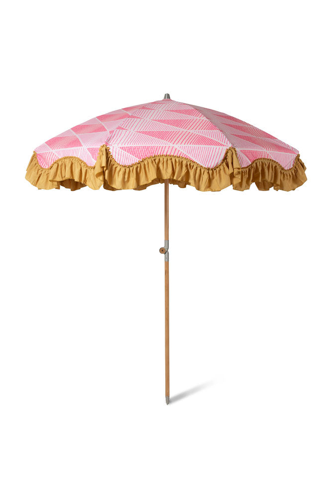 Parasol linéaire rose à franges moutarde HKLIVING - SECONDS