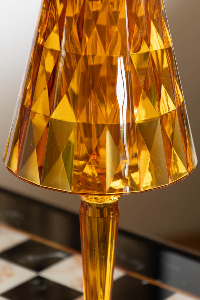 Rechargeable Jewelled Orange Dimmable Table Lamp