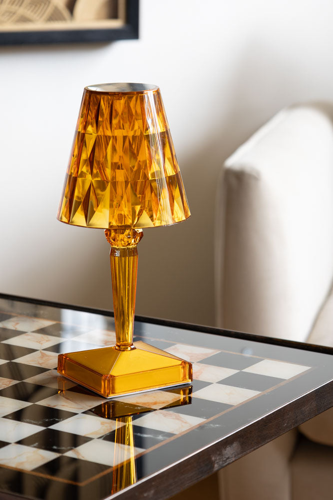 Rechargeable Jewelled Orange Dimmable Table Lamp