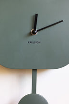 Horloge murale moderne à coucou vert kaki