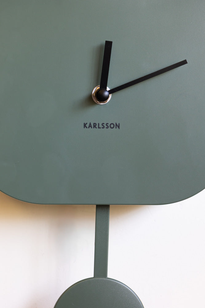 Horloge murale moderne à coucou vert kaki