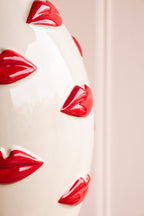 Large Red Kiss Me Lips Flower Vase