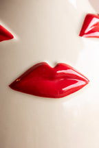 Large Red Kiss Me Lips Flower Vase