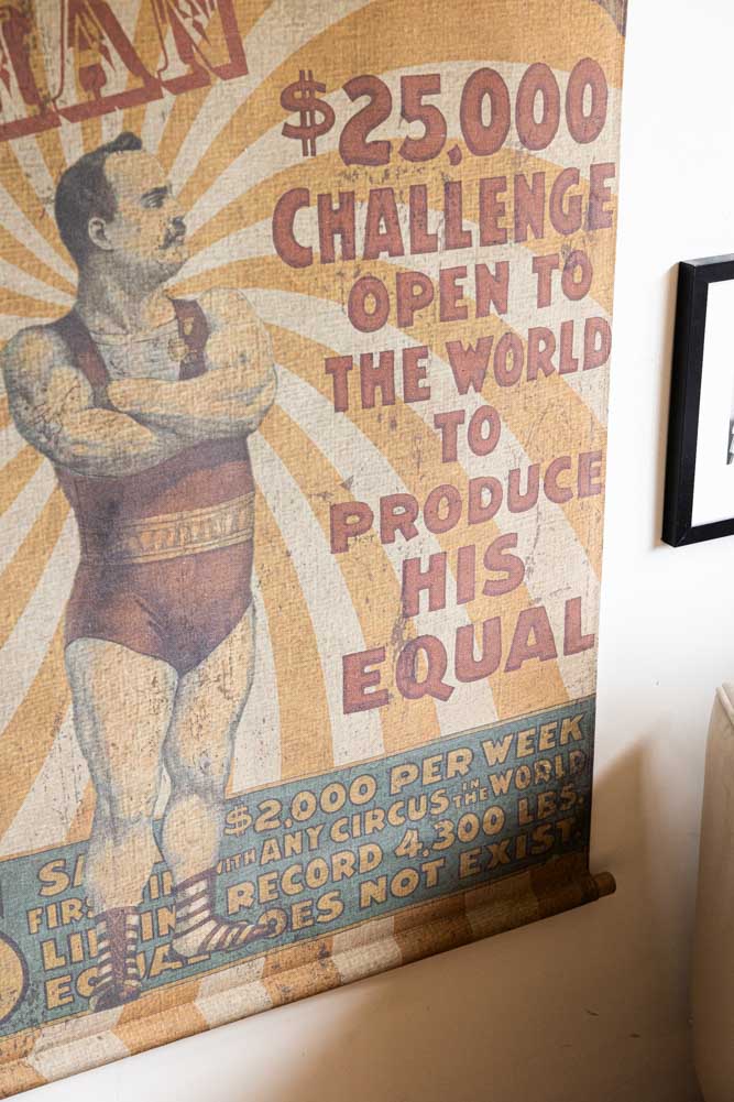 Large Vintage-Style World's Strongest Man Wall Art