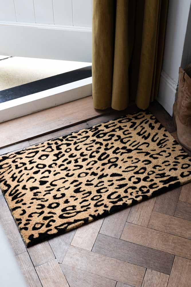 Leopard Print Coir Doormat