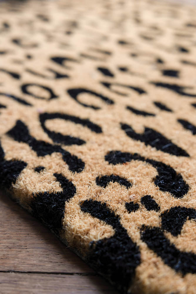 Leopard Print Coir Doormat