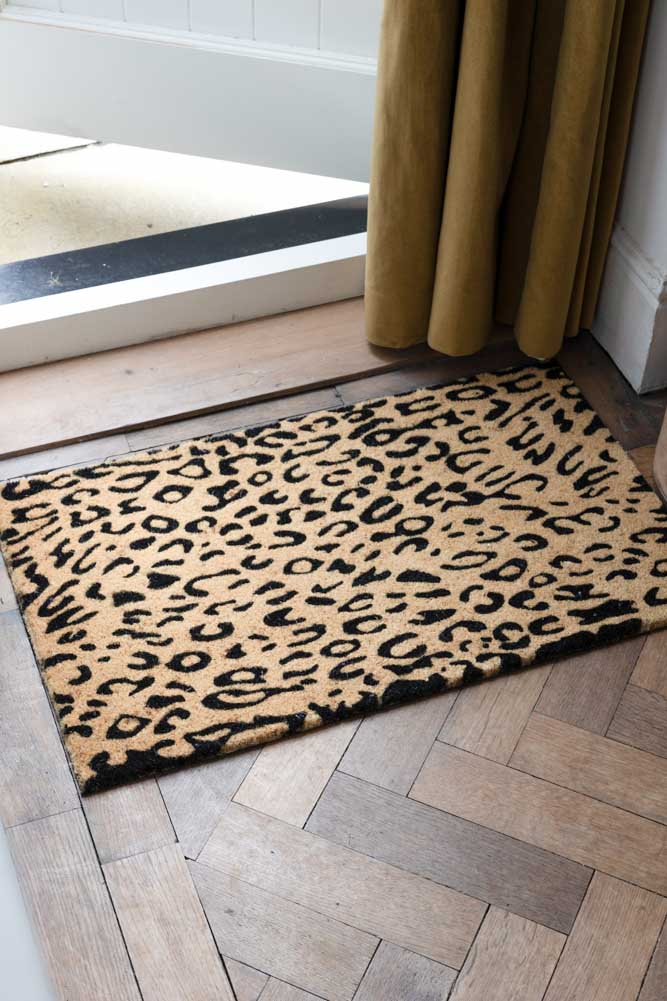 Leopard Print Coir Doormat