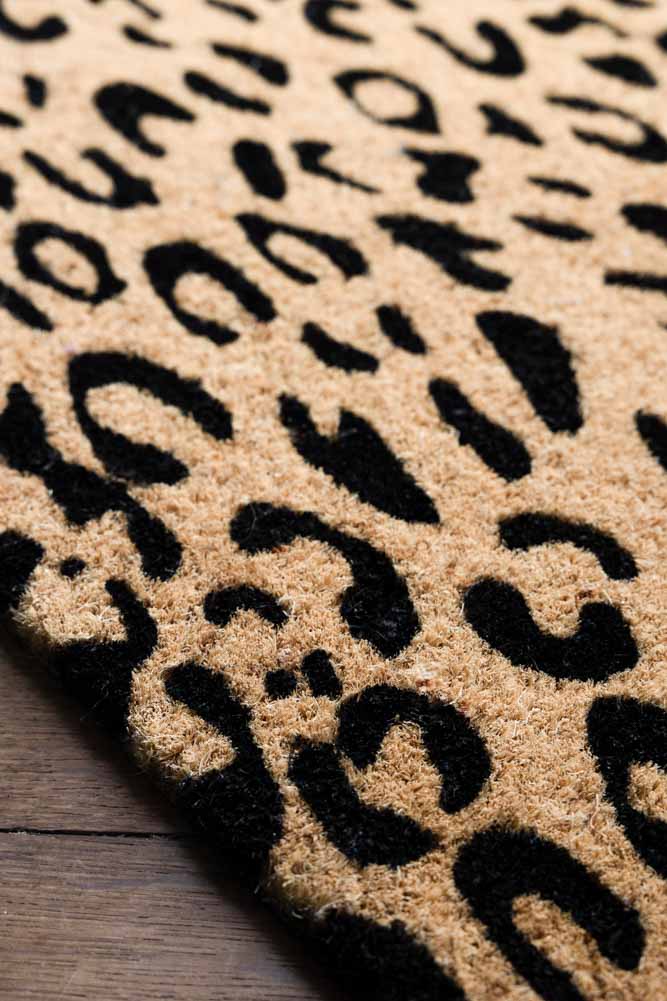 Leopard Print Coir Doormat