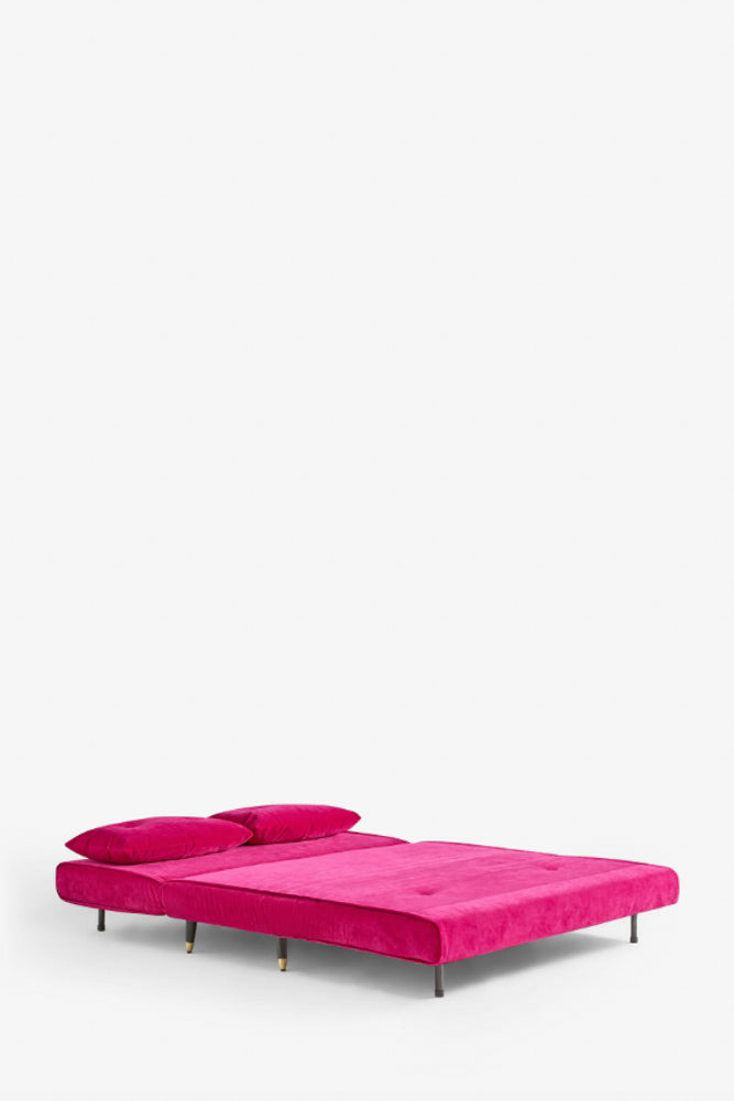 Mabel Large 2 Seater Sofa Bed in Luxe Needlecord Velvet Harry's Pink