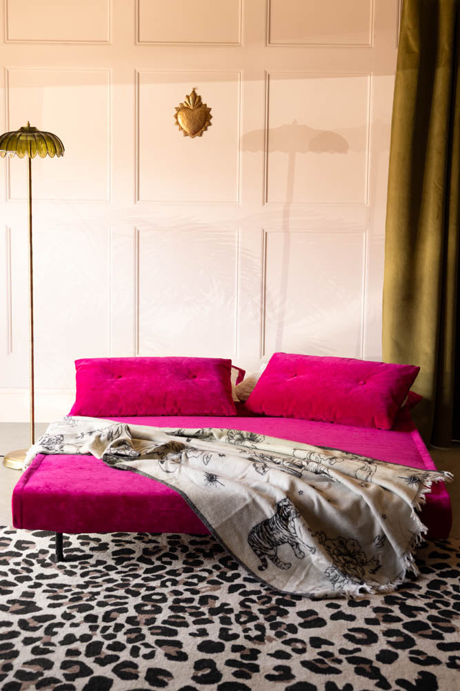 Mabel Large 2 Seater Sofa Bed in Luxe Needlecord Velvet Harry's Pink