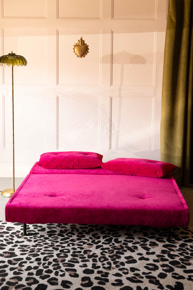Mabel Large 2 Seater Sofa Bed in Luxe Needlecord Velvet Harry's Pink