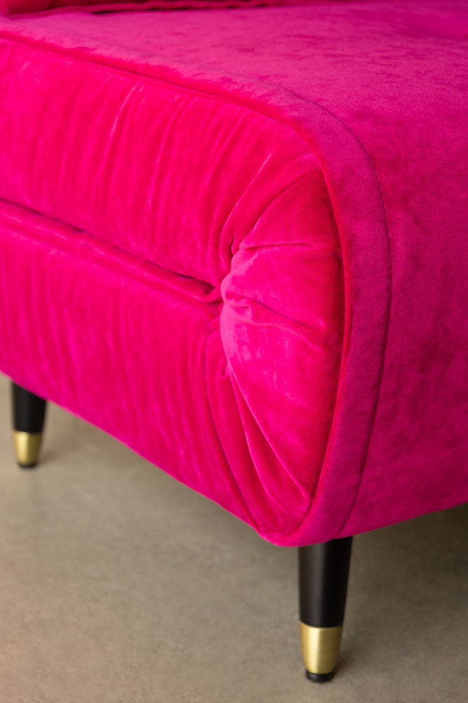 Mabel Large 2 Seater Sofa Bed in Luxe Needlecord Velvet Harry's Pink