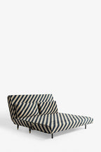 Mabel Large 2 Seater Sofa Bed in Studio Stripe Velvet Sand & Black