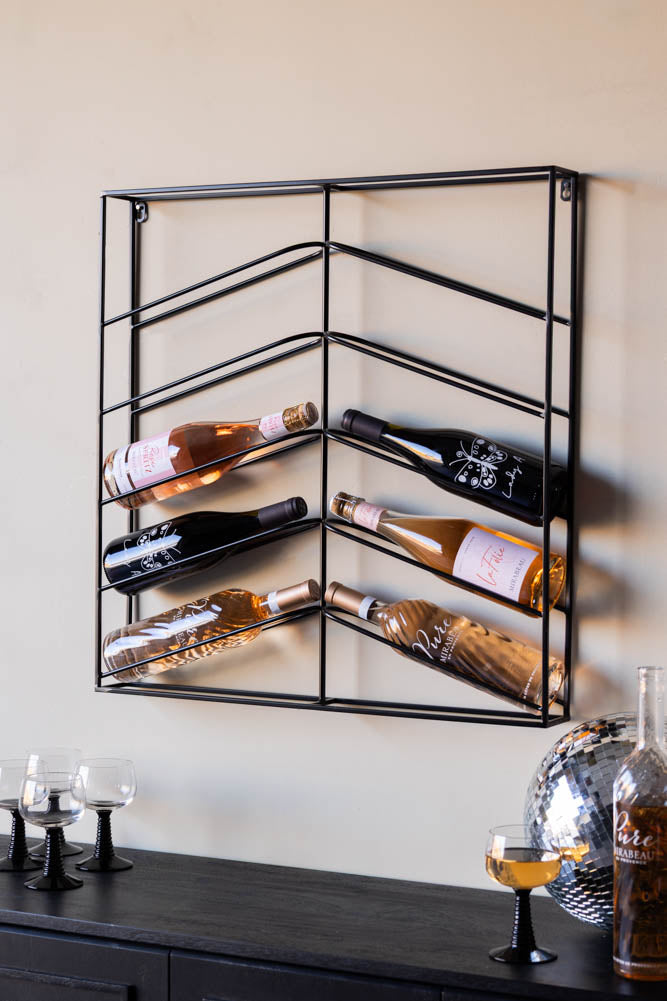 Casier à vin en métal noir mat