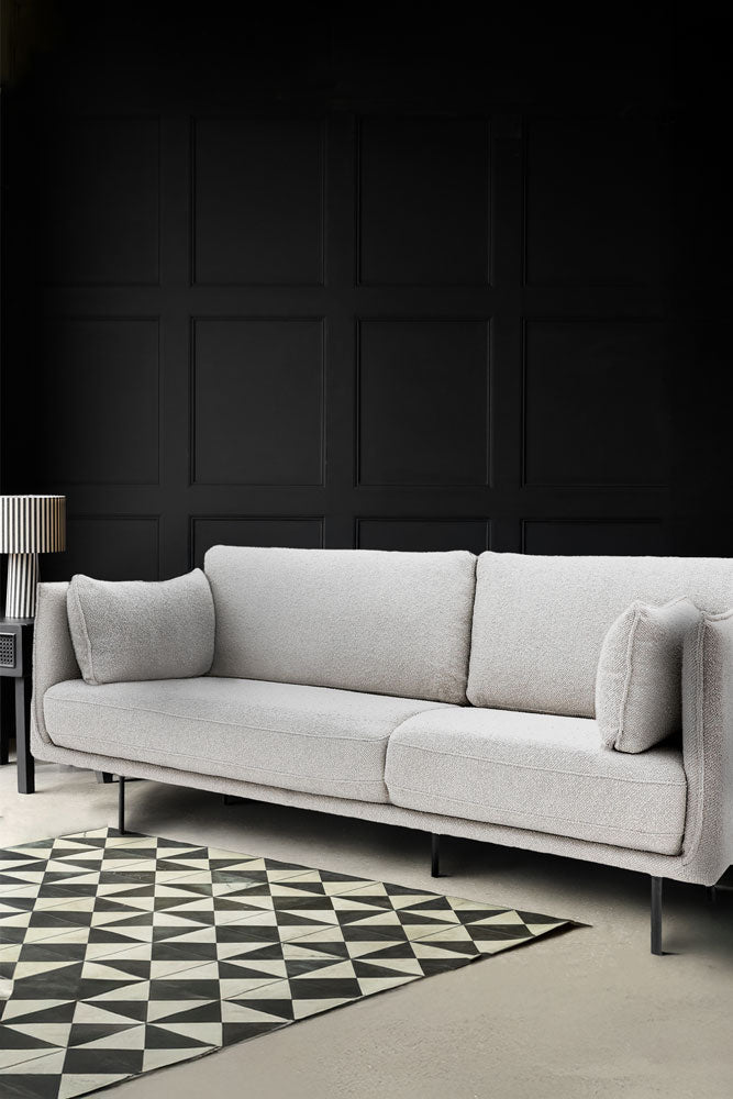 Modern Natural Boucle 3-Seater Sofa