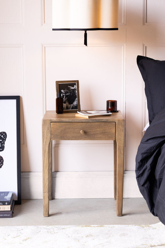 Natural Wooden Bedside Table