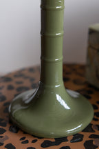 Bougeoir palmier vert olive