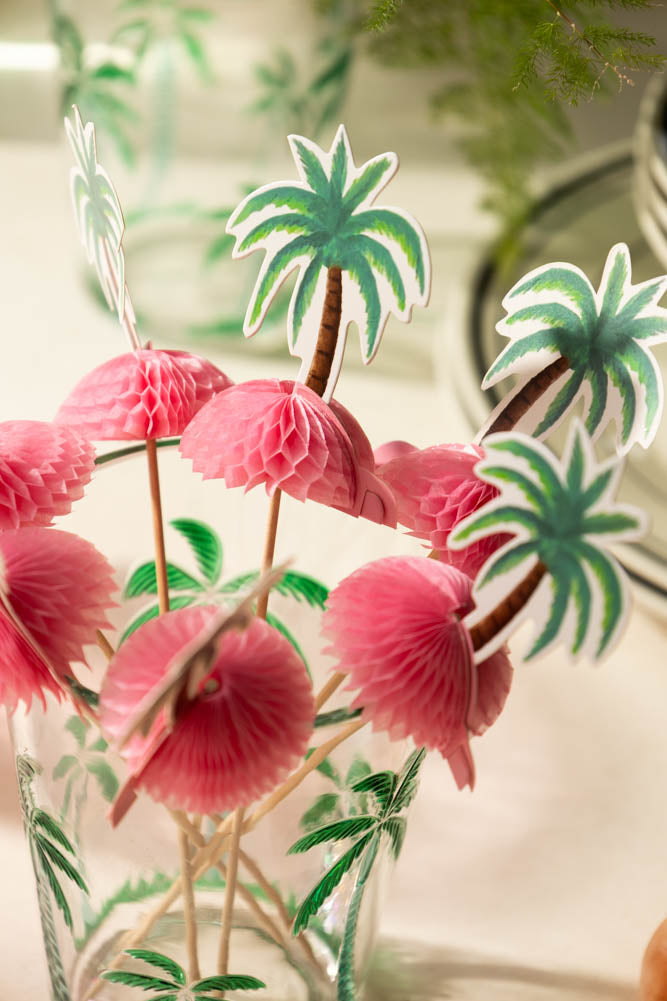 Cure-dents Palm Tree Party - Paquet de 8
