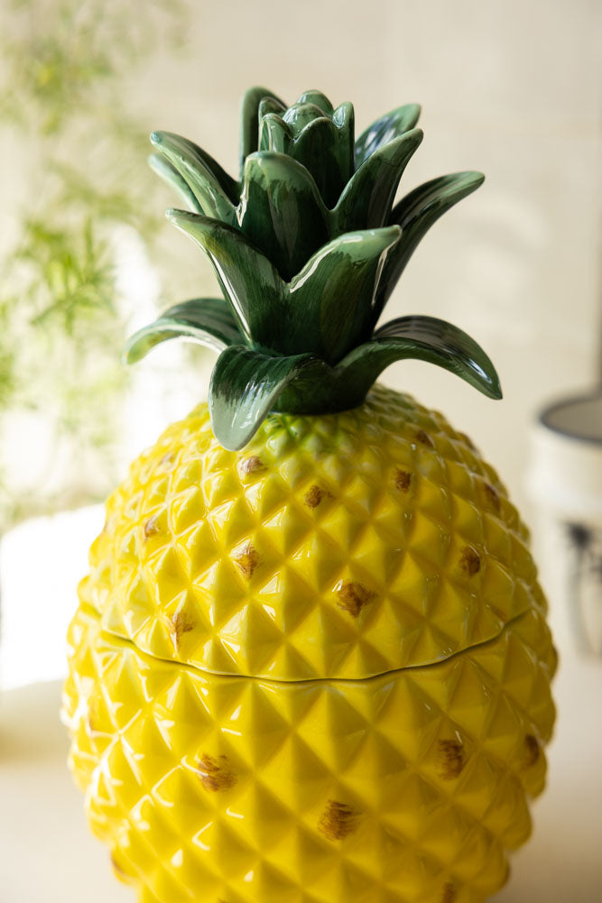 Grand pot de conservation en céramique pour ananas