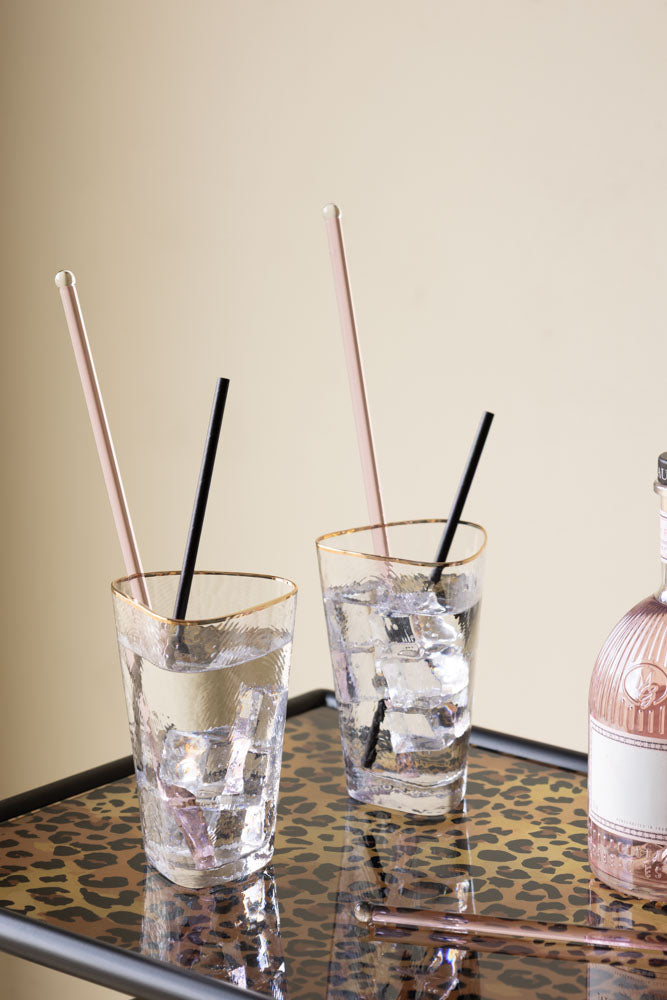 Agitateur à cocktail en verre rose