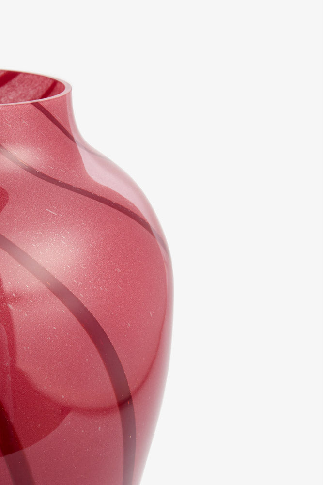 Beautiful Pink & Deep Red Swirl Vase