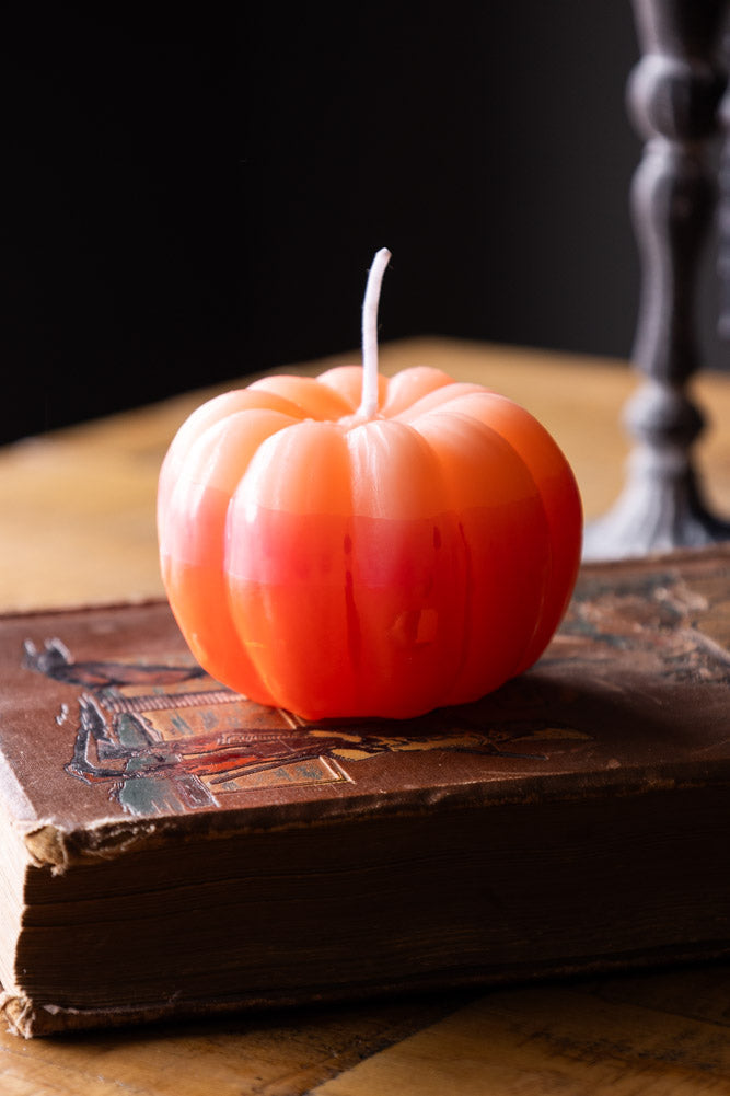 Bougie citrouille rose ombrée
