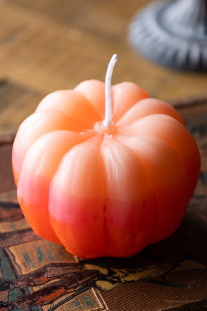 Bougie citrouille rose ombrée