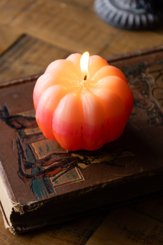 Bougie citrouille rose ombrée