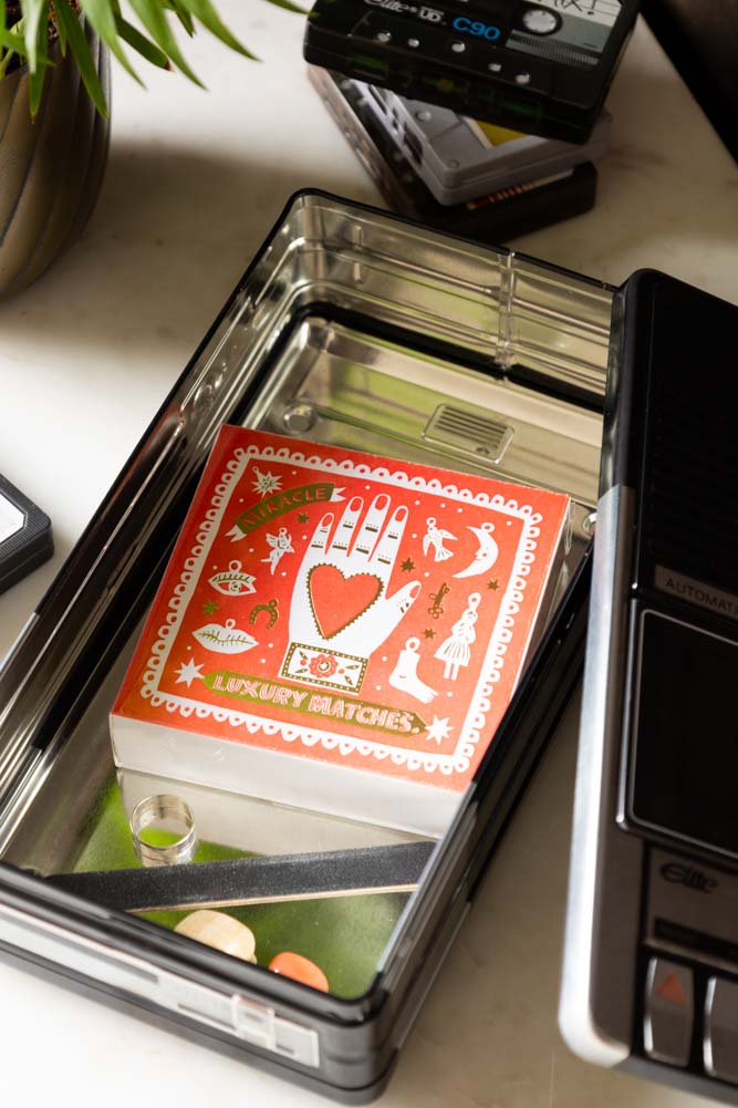 Retro Cassette Recorder Storage Tin