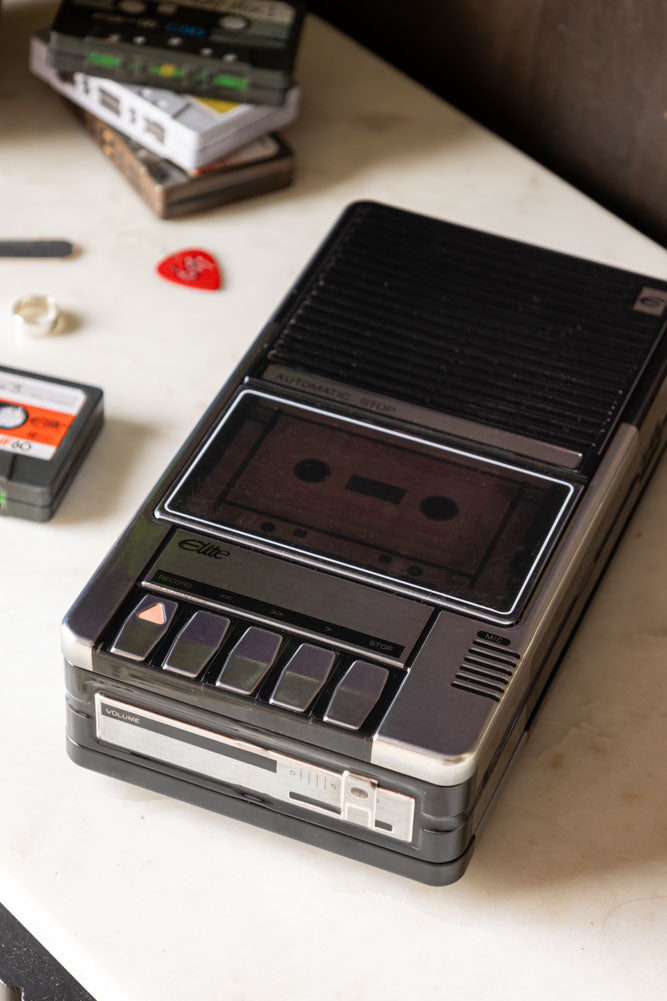 Retro Cassette Recorder Storage Tin