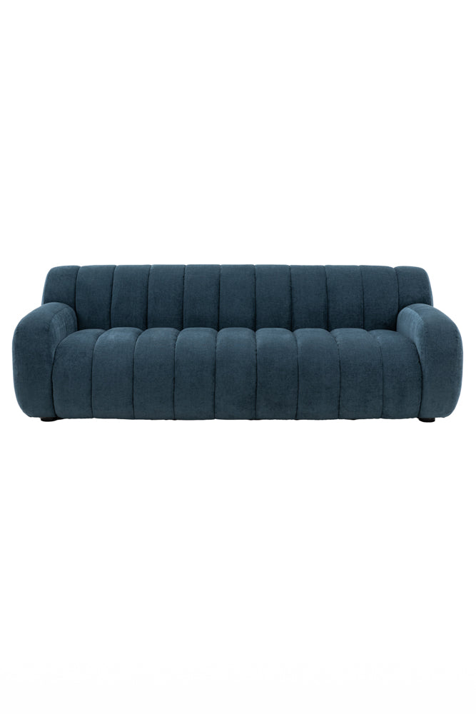 Beautiful Blue Roll Back 3-Seater Sofa