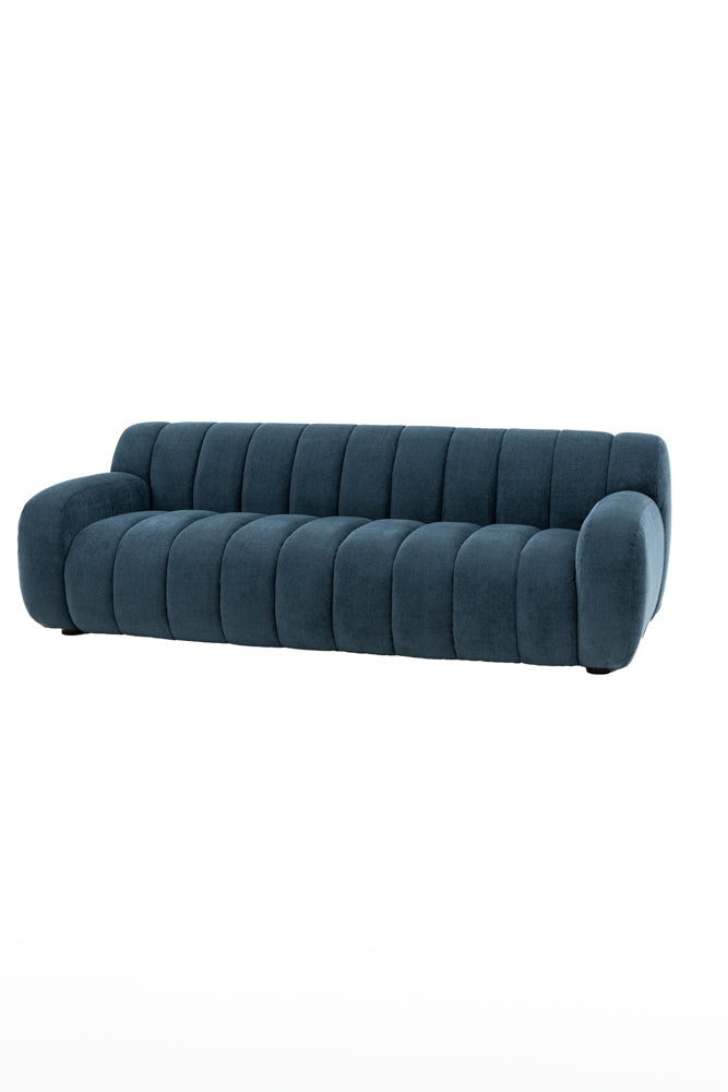 Beautiful Blue Roll Back 3-Seater Sofa