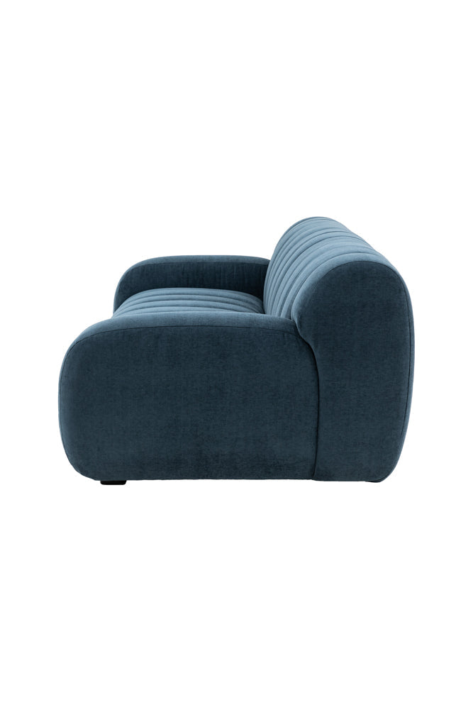 Beautiful Blue Roll Back 3-Seater Sofa
