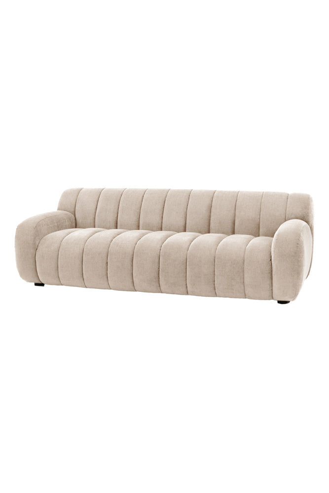 Cream Roll Back 3-Seater Sofa
