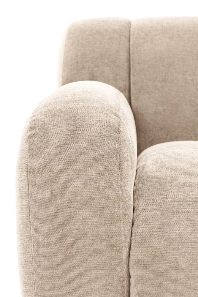 Cream Roll Back 3-Seater Sofa