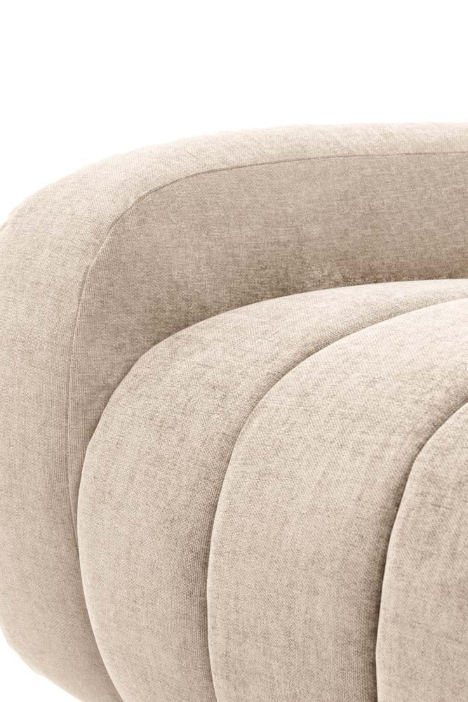 Cream Roll Back 3-Seater Sofa