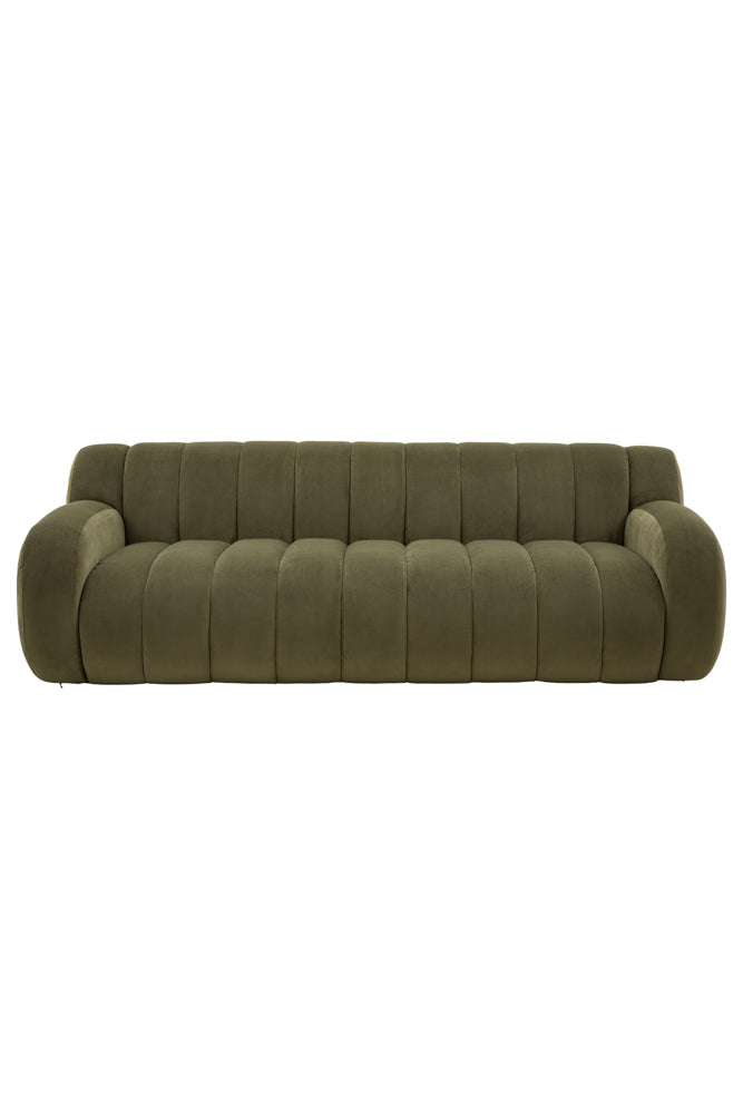 Moss Green Roll Back 3-Seater Sofa