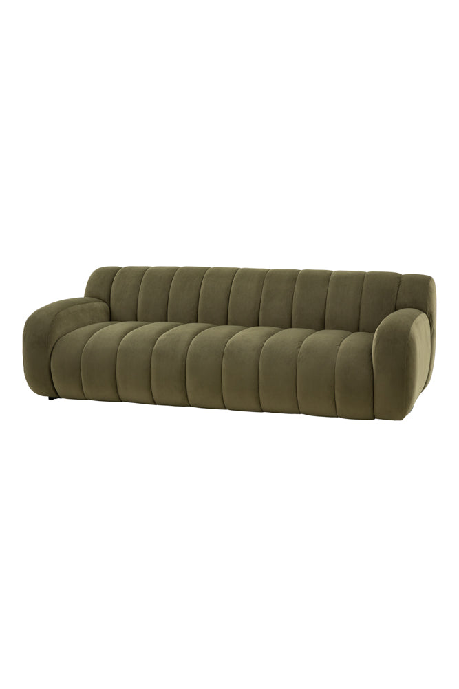 Moss Green Roll Back 3-Seater Sofa