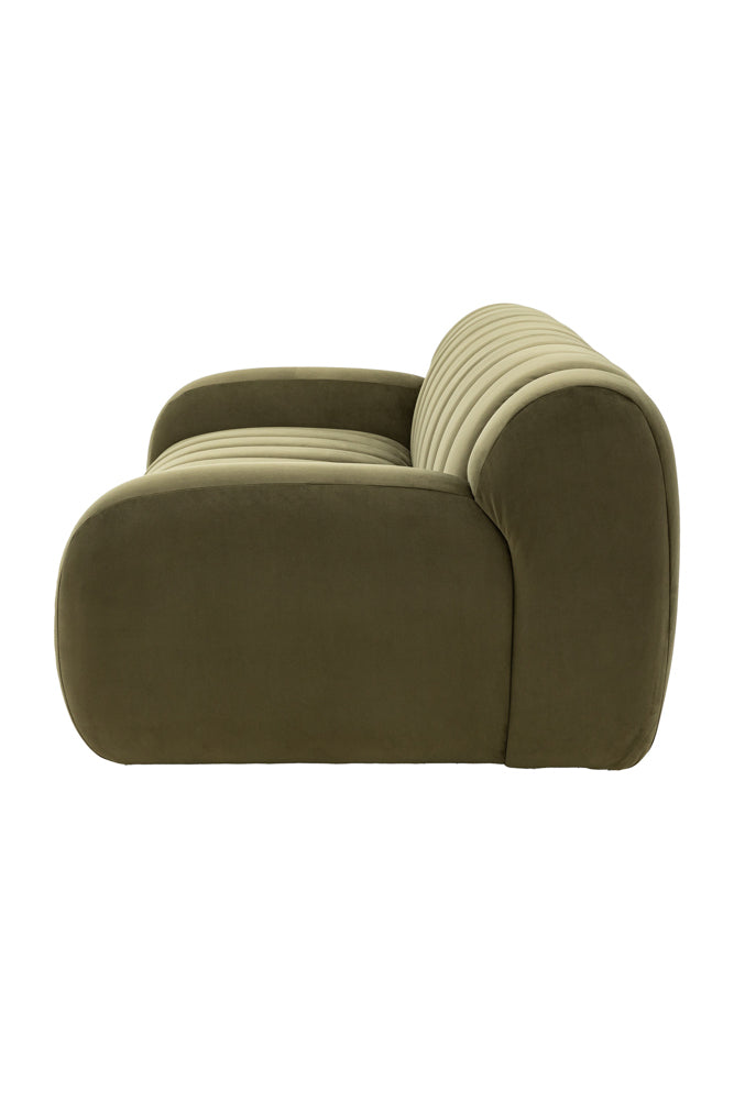Moss Green Roll Back 3-Seater Sofa