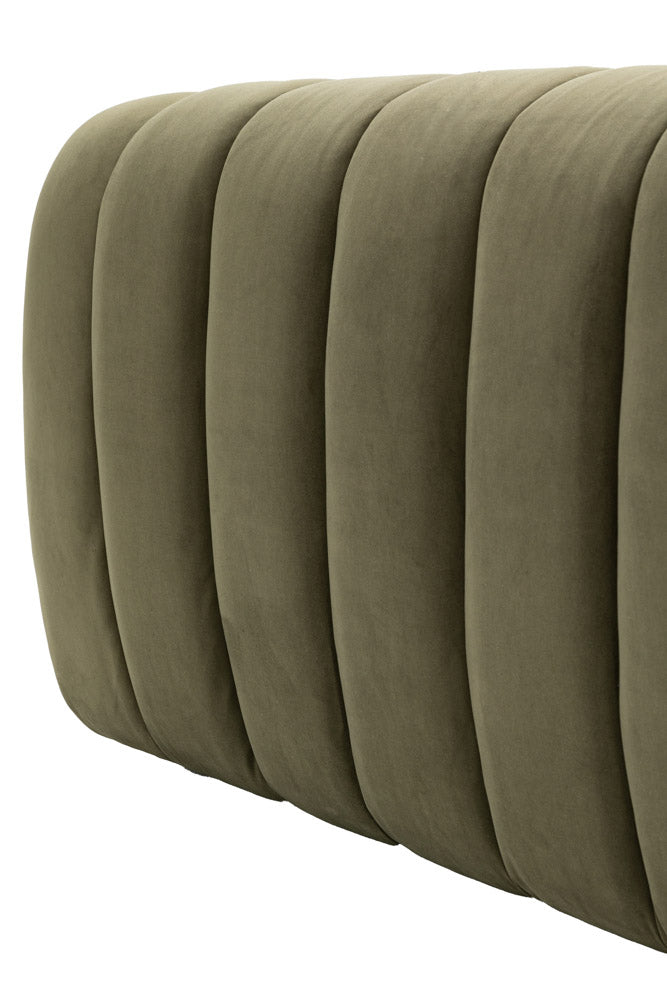 Moss Green Roll Back 3-Seater Sofa