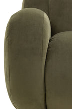 Moss Green Roll Back 3-Seater Sofa