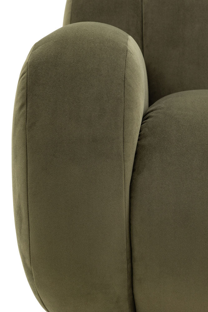 Moss Green Roll Back 3-Seater Sofa