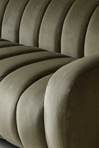 Moss Green Roll Back 3-Seater Sofa
