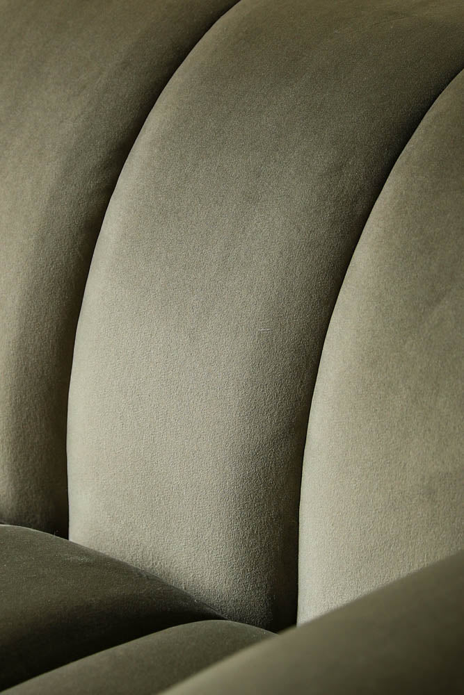 Moss Green Roll Back 3-Seater Sofa