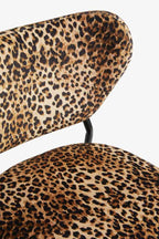 Lot de 2 tabourets de bar en velours imprimé léopard