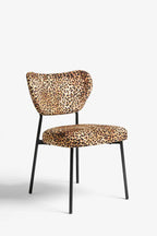 Set Of 2 Dining Chairs In Leopard Print Velvet