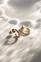 Set Of 6 Gold & Crystal Stud Earrings