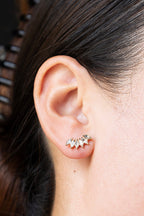 Set Of 6 Gold & Crystal Stud Earrings