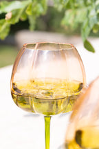 Set of 2 Pink & Green Gin Glasses