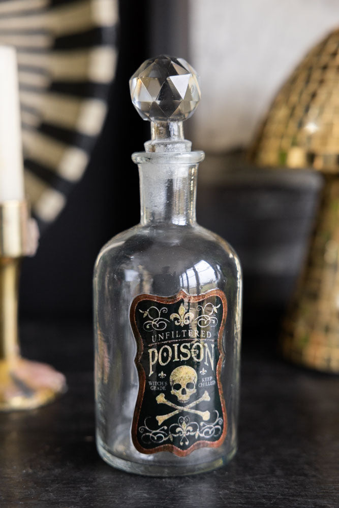 Set of 3 Apothecary-Style Poison Decanter Bottles
